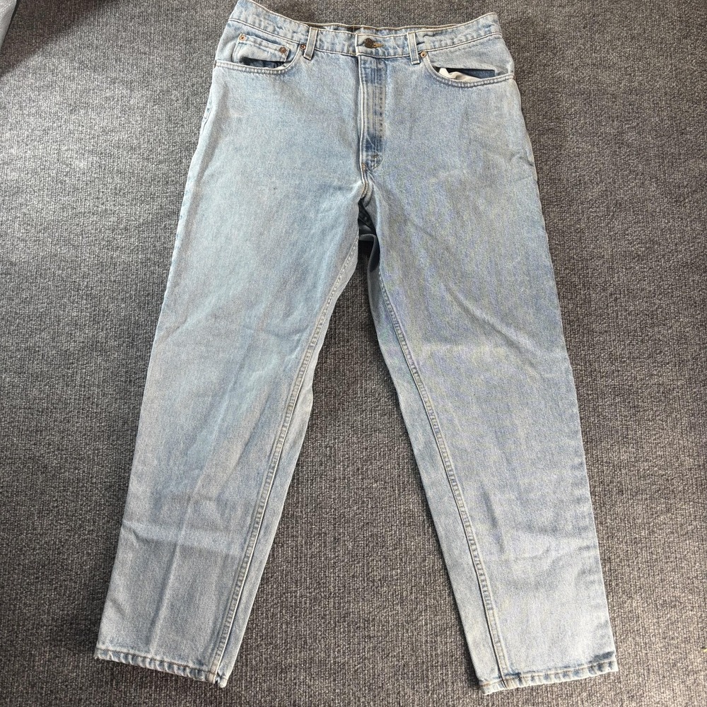 Levis 550 Jeans Mens 38x30 Blue Light Wash Relaxed Fit Tapered Leg Denim Casual